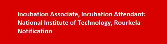 Incubation Associate Incubation Attendant Job Vacancies 2017 National Institute of Technology Rourkela Notification